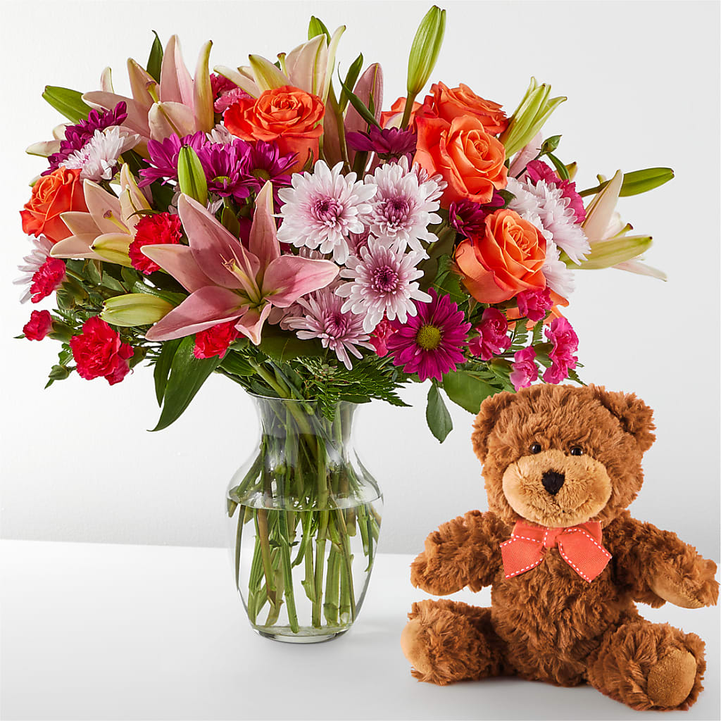 Here's Looking at You Bouquet & Bear Set – HALL'S GIFT AND TREASURES FLORAL DESIGN, Vicksburg MS
