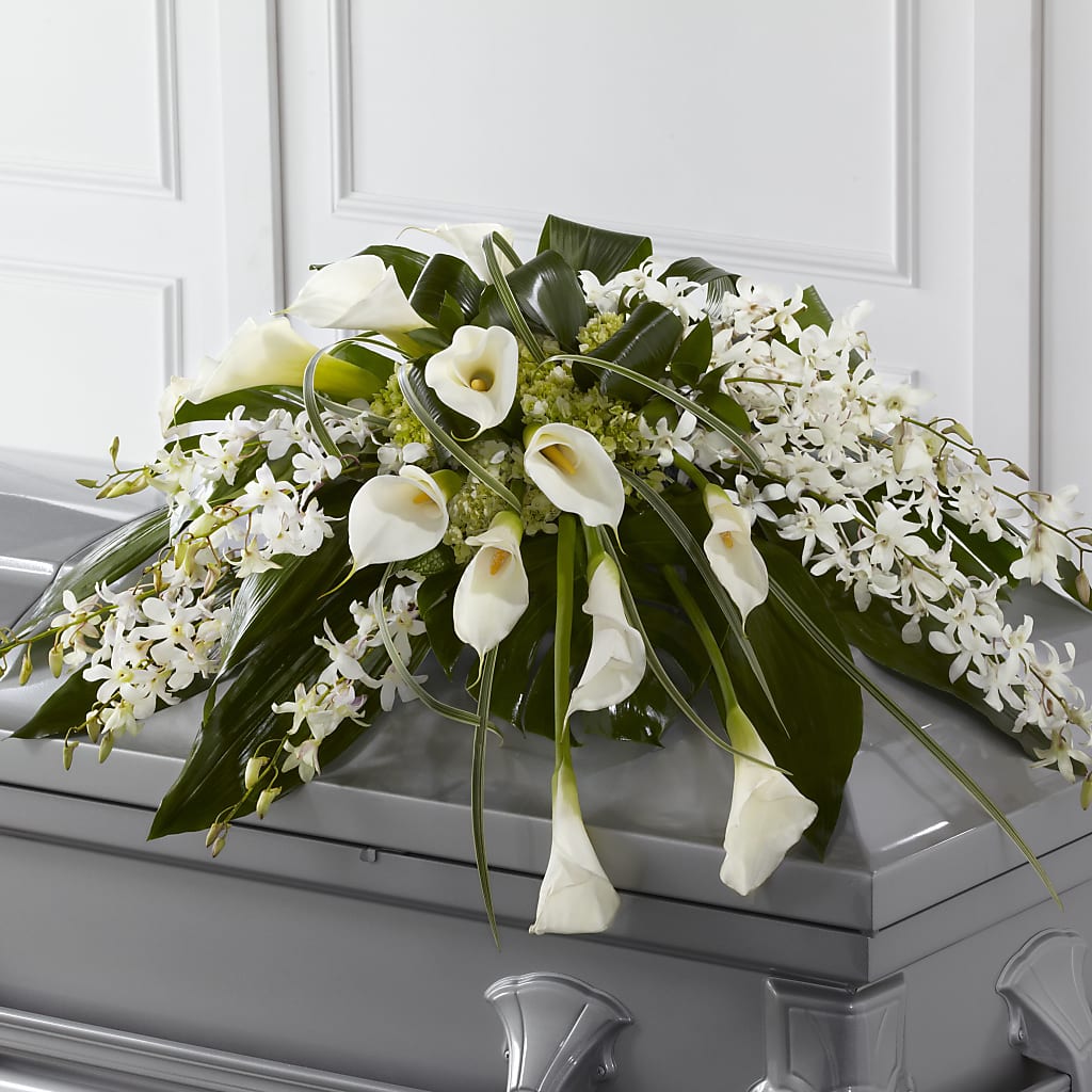 Angel Wings Casket Spray – HALL'S GIFT AND TREASURES FLORAL DESIGN, Vicksburg MS