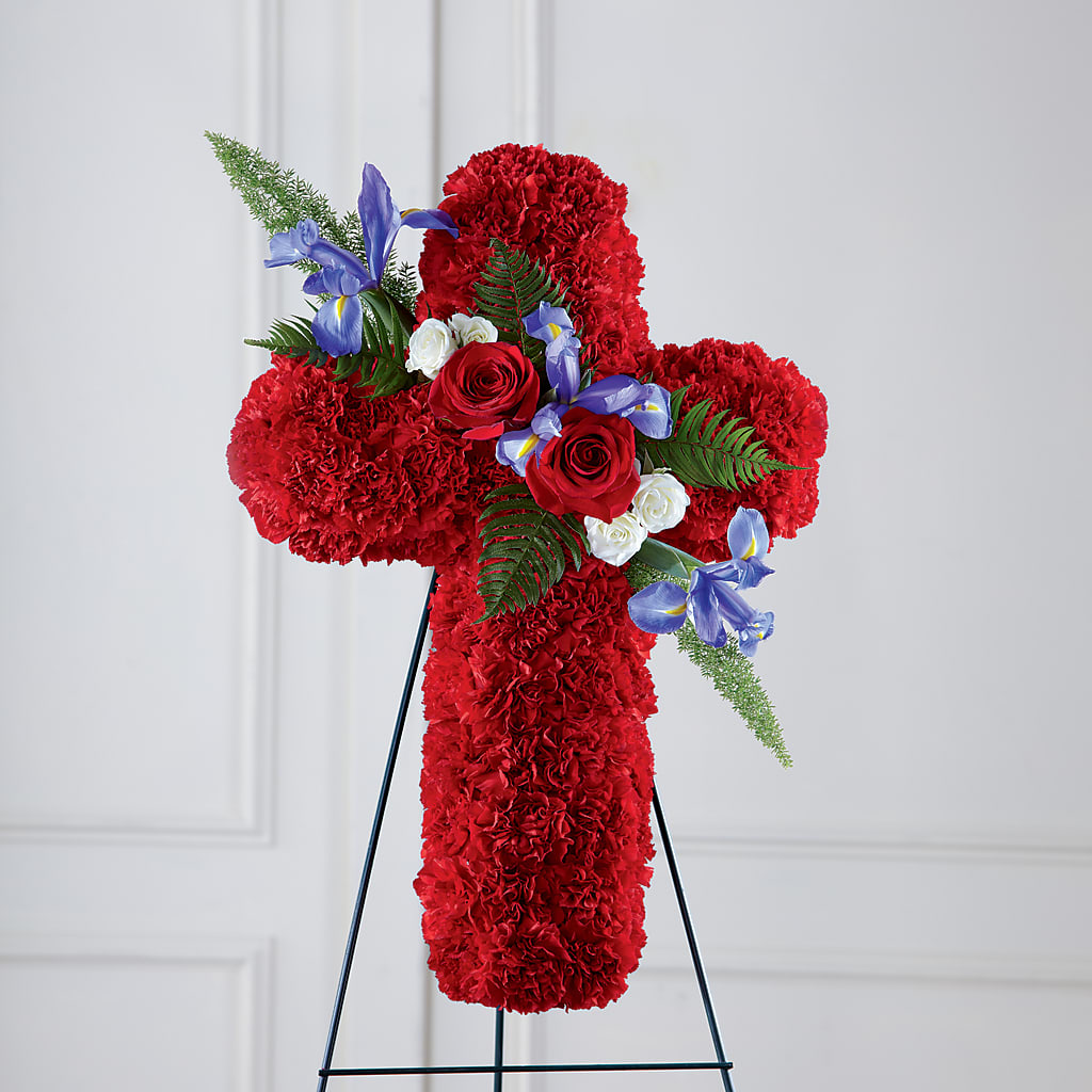 Faithful Hero Floral Cross – HALL'S GIFT AND TREASURES FLORAL DESIGN, Vicksburg MS