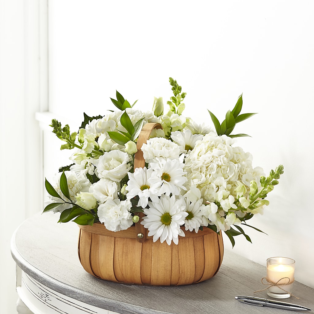 Pure Ivory Basket – HALL'S GIFT AND TREASURES FLORAL DESIGN, Vicksburg MS