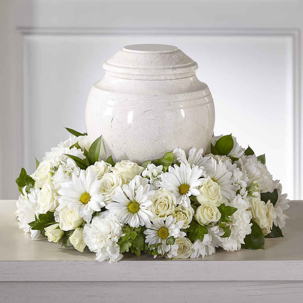 Ivory Gardens Cremation Adornment – HALL'S GIFT AND TREASURES FLORAL DESIGN, Vicksburg MS