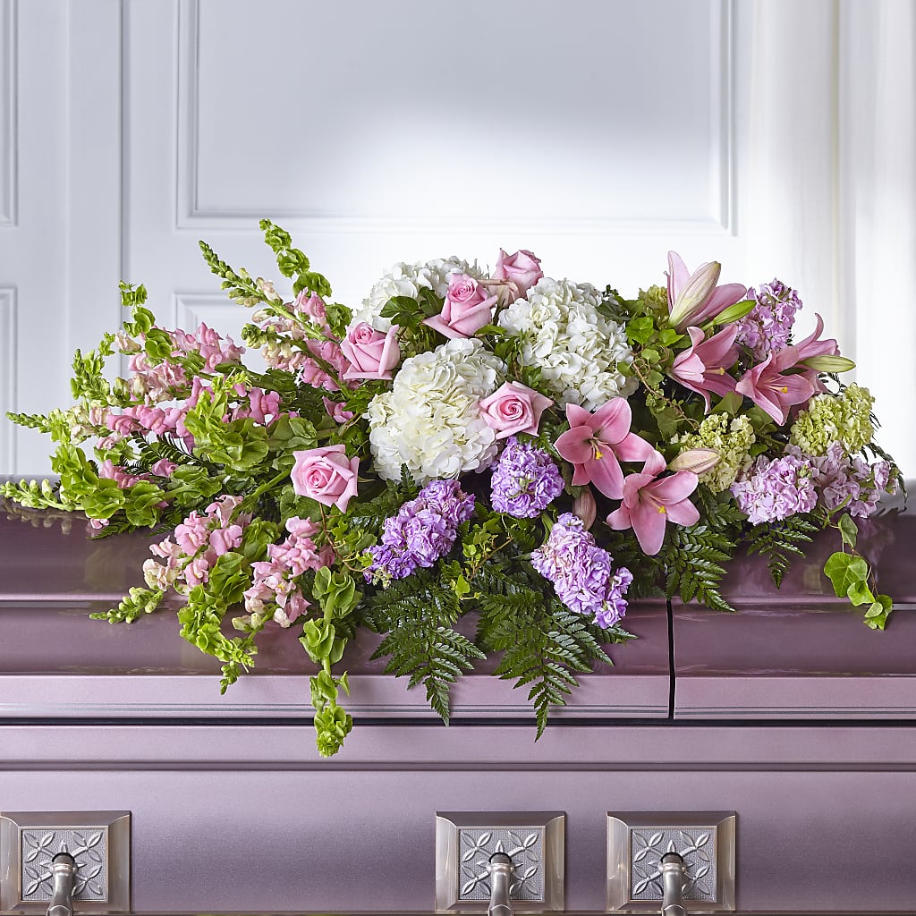 Life's Gratitude Casket Spray – HALL'S GIFT AND TREASURES FLORAL DESIGN, Vicksburg MS