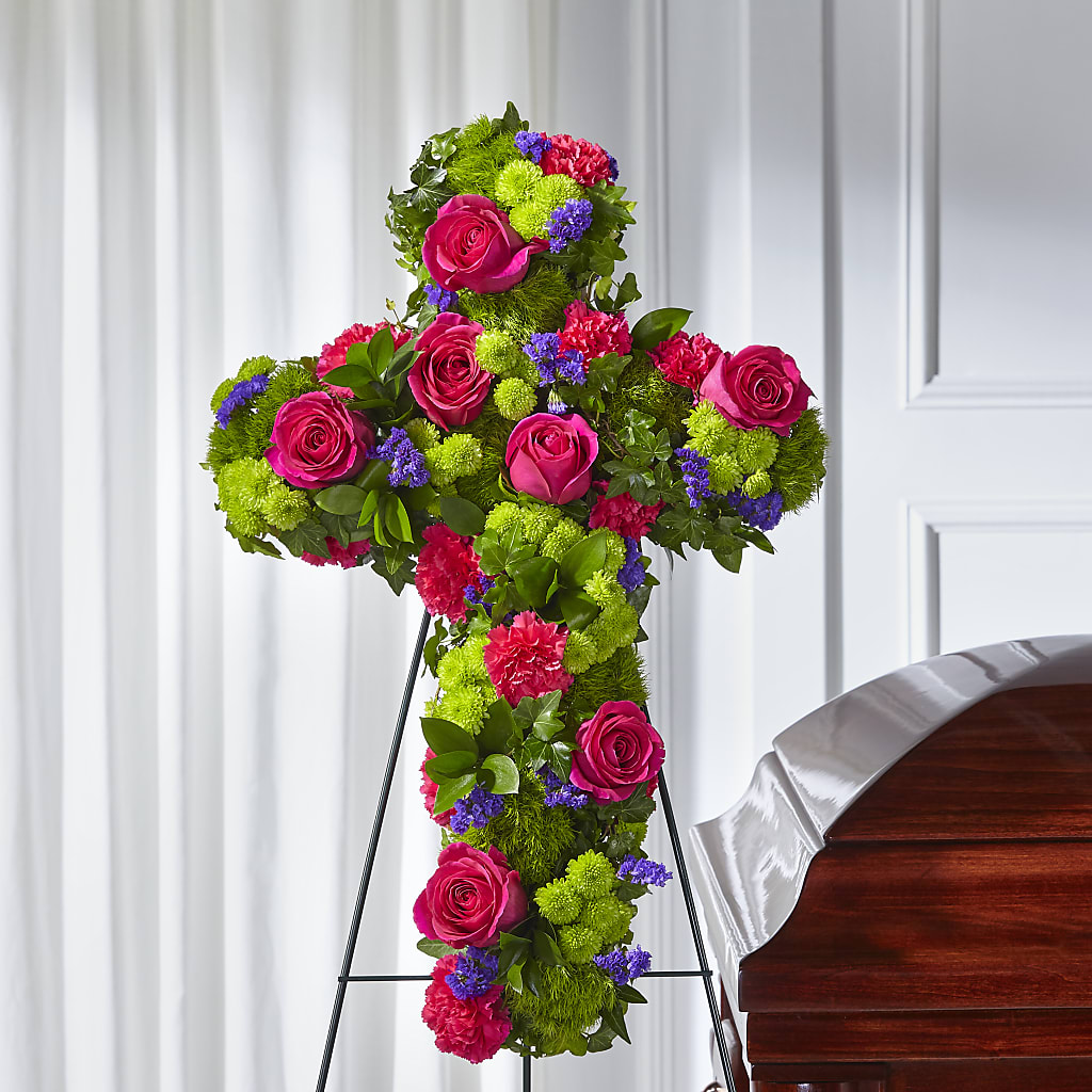Tribute Rose Floral Cross – HALL'S GIFT AND TREASURES FLORAL DESIGN, Vicksburg MS