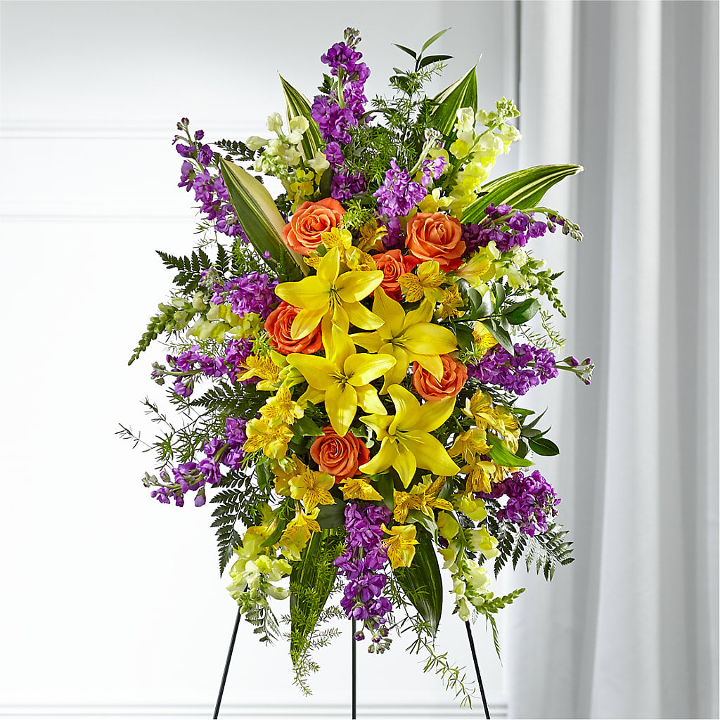 Thoughtful Prayers Standing Spray – HALL'S GIFT AND TREASURES FLORAL DESIGN, Vicksburg MS