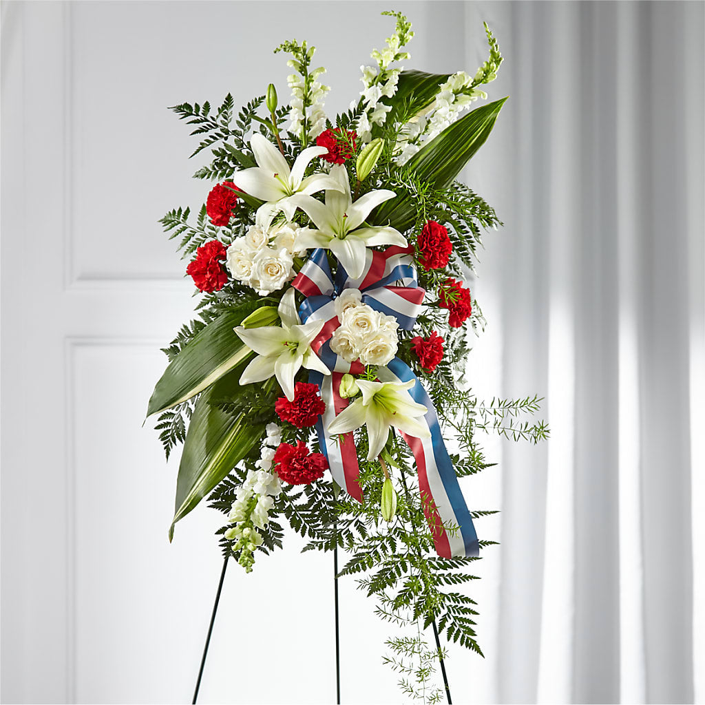 Stars of Life Standing Spray – HALL'S GIFT AND TREASURES FLORAL DESIGN, Vicksburg MS