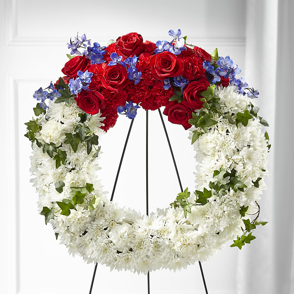 Patriotic Passion Wreath – HALL'S GIFT AND TREASURES FLORAL DESIGN, Vicksburg MS