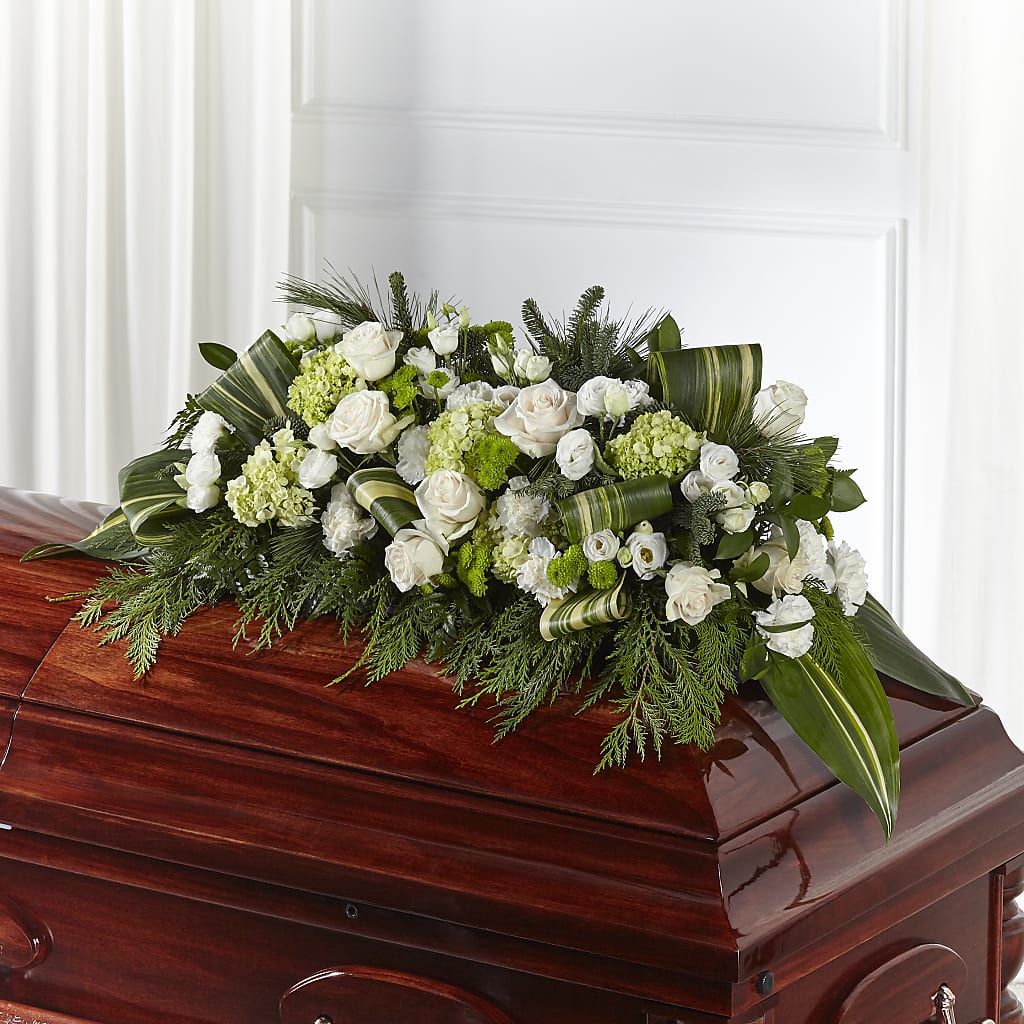 Hopeful Gesture Casket Spray – HALL'S GIFT AND TREASURES FLORAL DESIGN, Vicksburg MS
