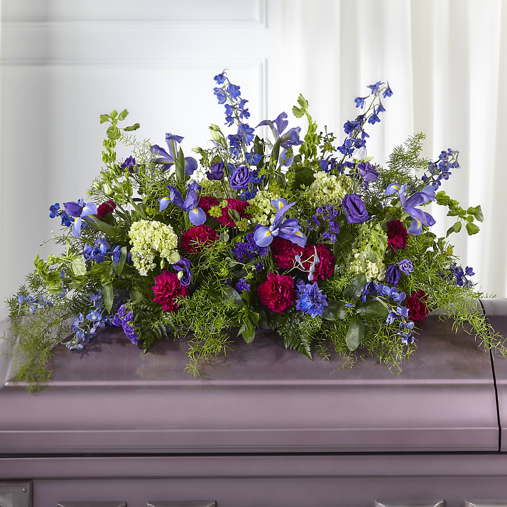 Always Treasured Casket Spray – HALL'S GIFT AND TREASURES FLORAL DESIGN, Vicksburg MS
