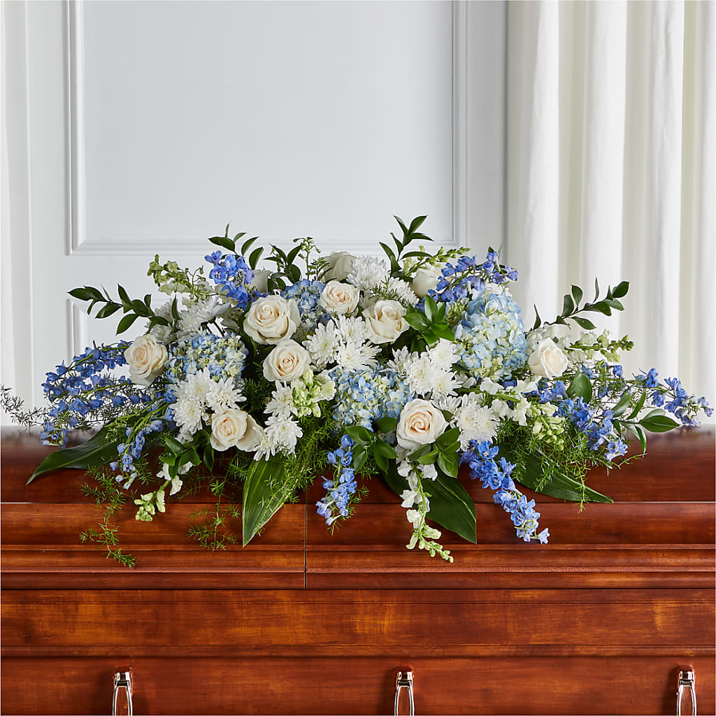 Timeless Essence Casket Spray – HALL'S GIFT AND TREASURES FLORAL DESIGN, Vicksburg MS