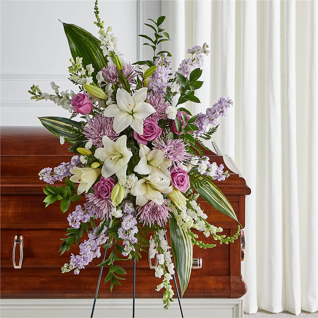 Grateful Hearts Standing Spray – HALL'S GIFT AND TREASURES FLORAL DESIGN, Vicksburg MS