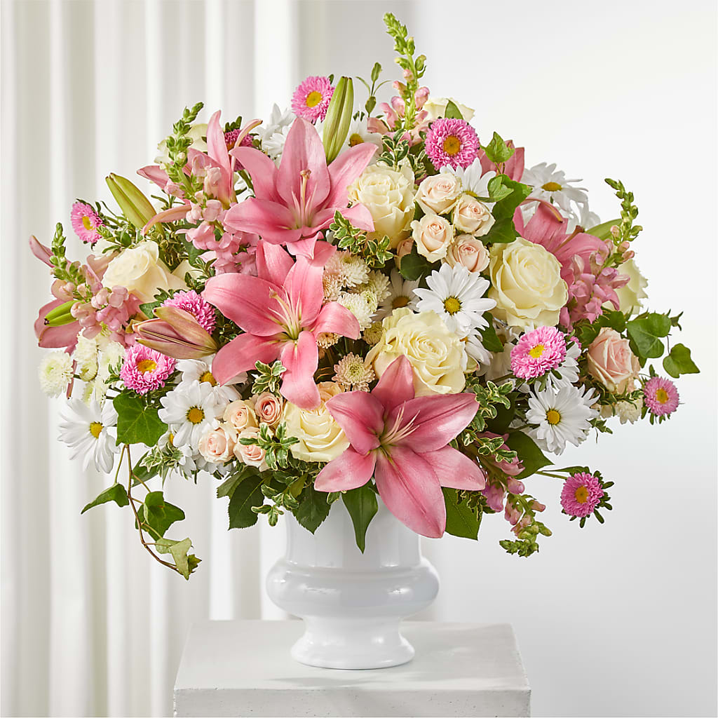 Empathetic Blooms Urn Arrangement – HALL'S GIFT AND TREASURES FLORAL DESIGN, Vicksburg MS