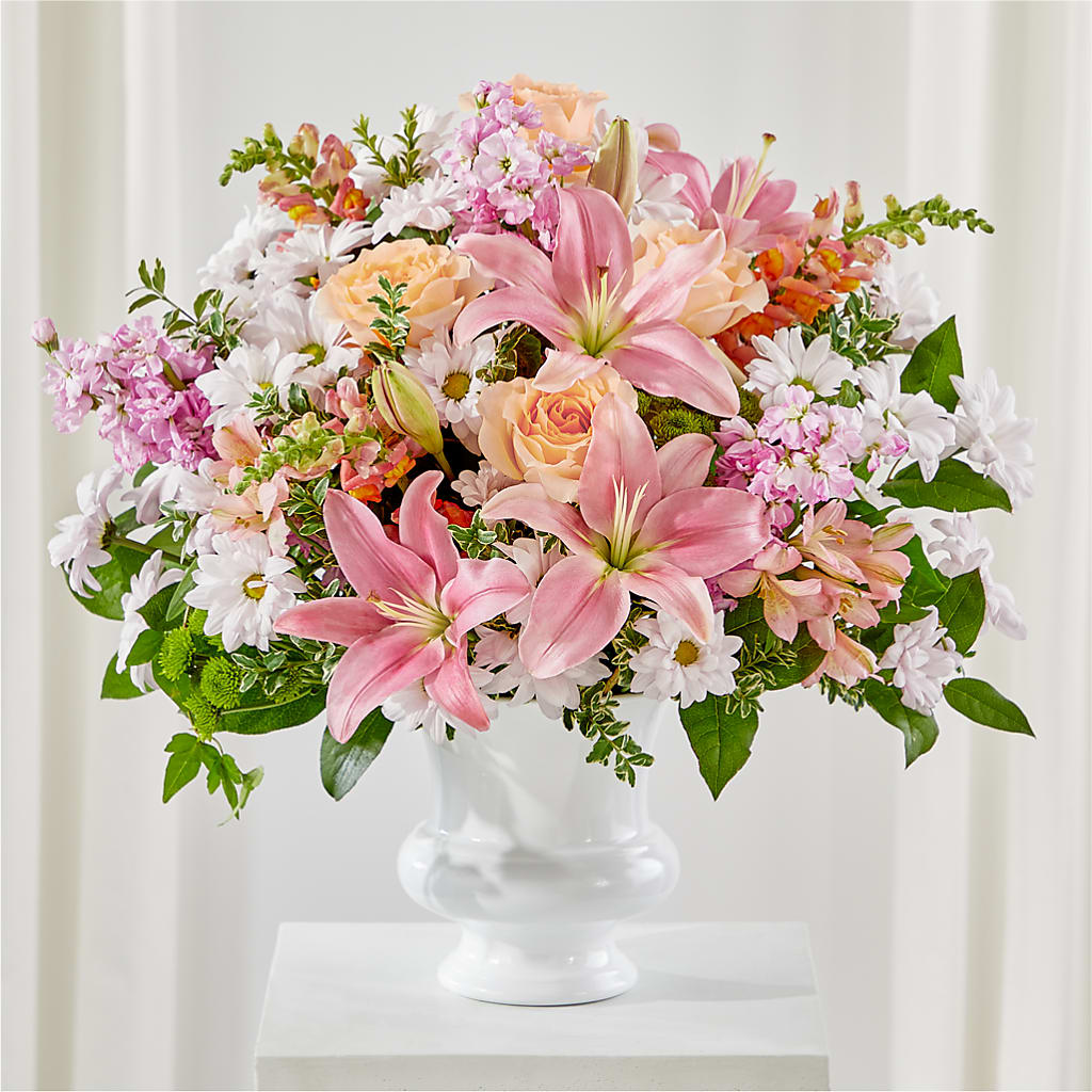 Heartfelt Gesture Urn Arrangement – HALL'S GIFT AND TREASURES FLORAL DESIGN, Vicksburg MS