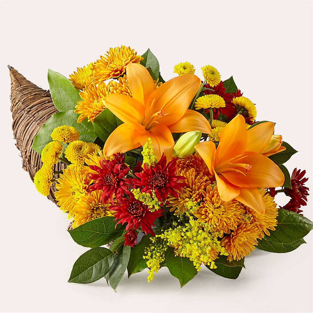 Feast of Color Cornucopia – HALL'S GIFT AND TREASURES FLORAL DESIGN, Vicksburg MS