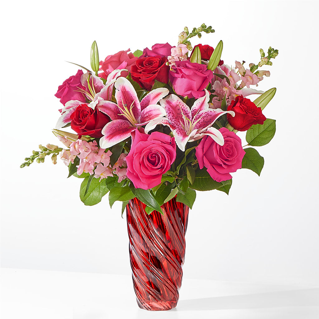 Always You Bouquet with Luxe Swirl Vase – HALL'S GIFT AND TREASURES FLORAL DESIGN, Vicksburg MS