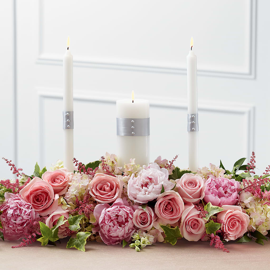 Worldwide Romance Unity Candle Arrangement – HALL'S GIFT AND TREASURES FLORAL DESIGN, Vicksburg MS