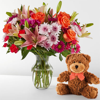Here's Looking at You Bouquet & Bear Set – HALL'S GIFT AND TREASURES FLORAL DESIGN, Vicksburg MS
