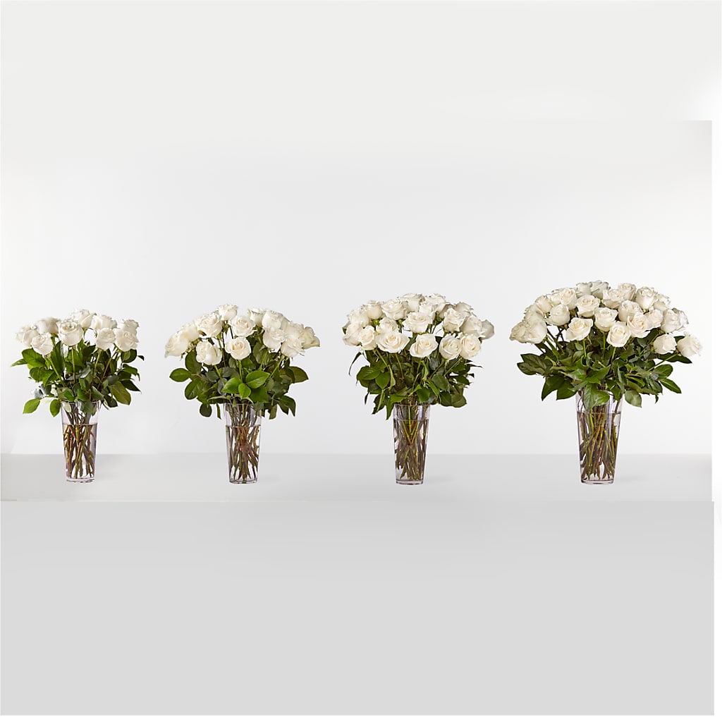 Long Stem White Rose Bouquet – HALL'S GIFT AND TREASURES FLORAL DESIGN, Vicksburg MS