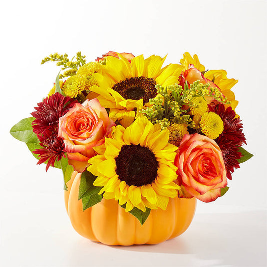 Golden Gourd Pumpkin Bouquet – HALL'S GIFT AND TREASURES FLORAL DESIGN, Vicksburg MS