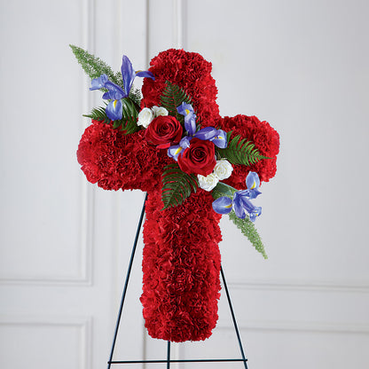 Faithful Hero Floral Cross – HALL'S GIFT AND TREASURES FLORAL DESIGN, Vicksburg MS