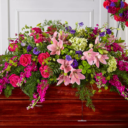 Radiant Tribute Casket Spray – HALL'S GIFT AND TREASURES FLORAL DESIGN, Vicksburg MS