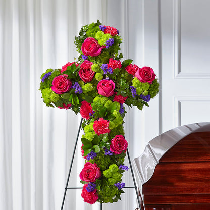 Tribute Rose Floral Cross – HALL'S GIFT AND TREASURES FLORAL DESIGN, Vicksburg MS