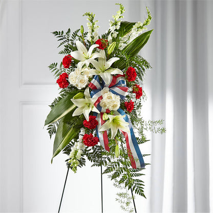 Stars of Life Standing Spray – HALL'S GIFT AND TREASURES FLORAL DESIGN, Vicksburg MS