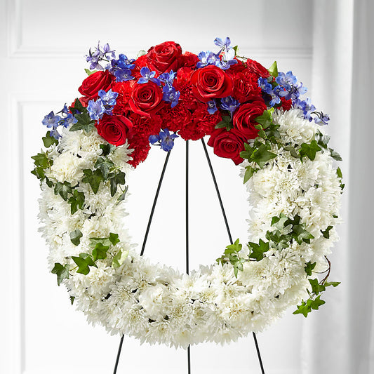Patriotic Passion Wreath – HALL'S GIFT AND TREASURES FLORAL DESIGN, Vicksburg MS