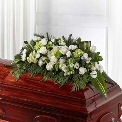 Hopeful Gesture Casket Spray – HALL'S GIFT AND TREASURES FLORAL DESIGN, Vicksburg MS