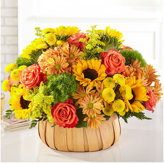 Harvest Sunflower Basket – HALL'S GIFT AND TREASURES FLORAL DESIGN, Vicksburg MS