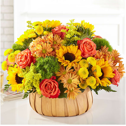 Harvest Sunflower Basket – HALL'S GIFT AND TREASURES FLORAL DESIGN, Vicksburg MS