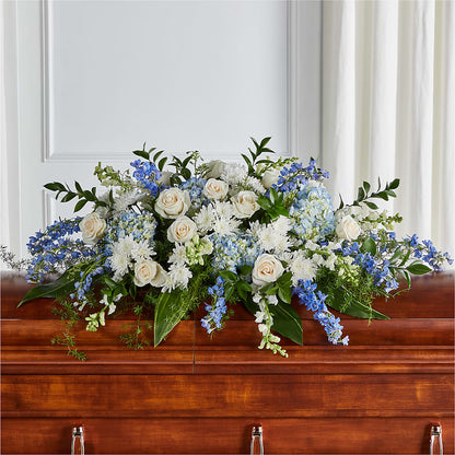 Timeless Essence Casket Spray – HALL'S GIFT AND TREASURES FLORAL DESIGN, Vicksburg MS