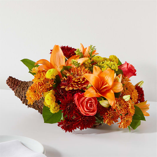 Bouquet of Blessings Cornucopia – HALL'S GIFT AND TREASURES FLORAL DESIGN, Vicksburg MS