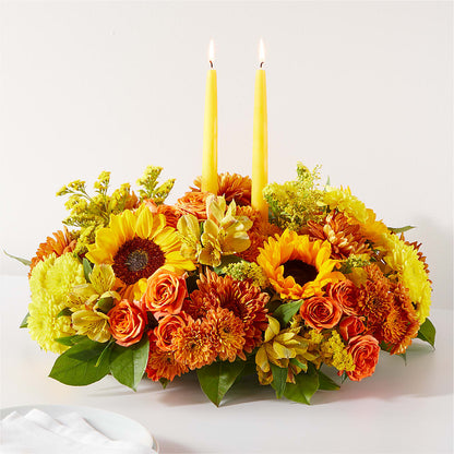 Autumn Harmony Centerpiece – HALL'S GIFT AND TREASURES FLORAL DESIGN, Vicksburg MS