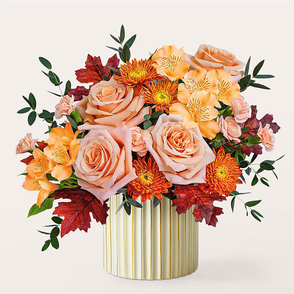 Spiced Latte Bouquet with Ivory Vase – HALL'S GIFT AND TREASURES FLORAL DESIGN, Vicksburg MS