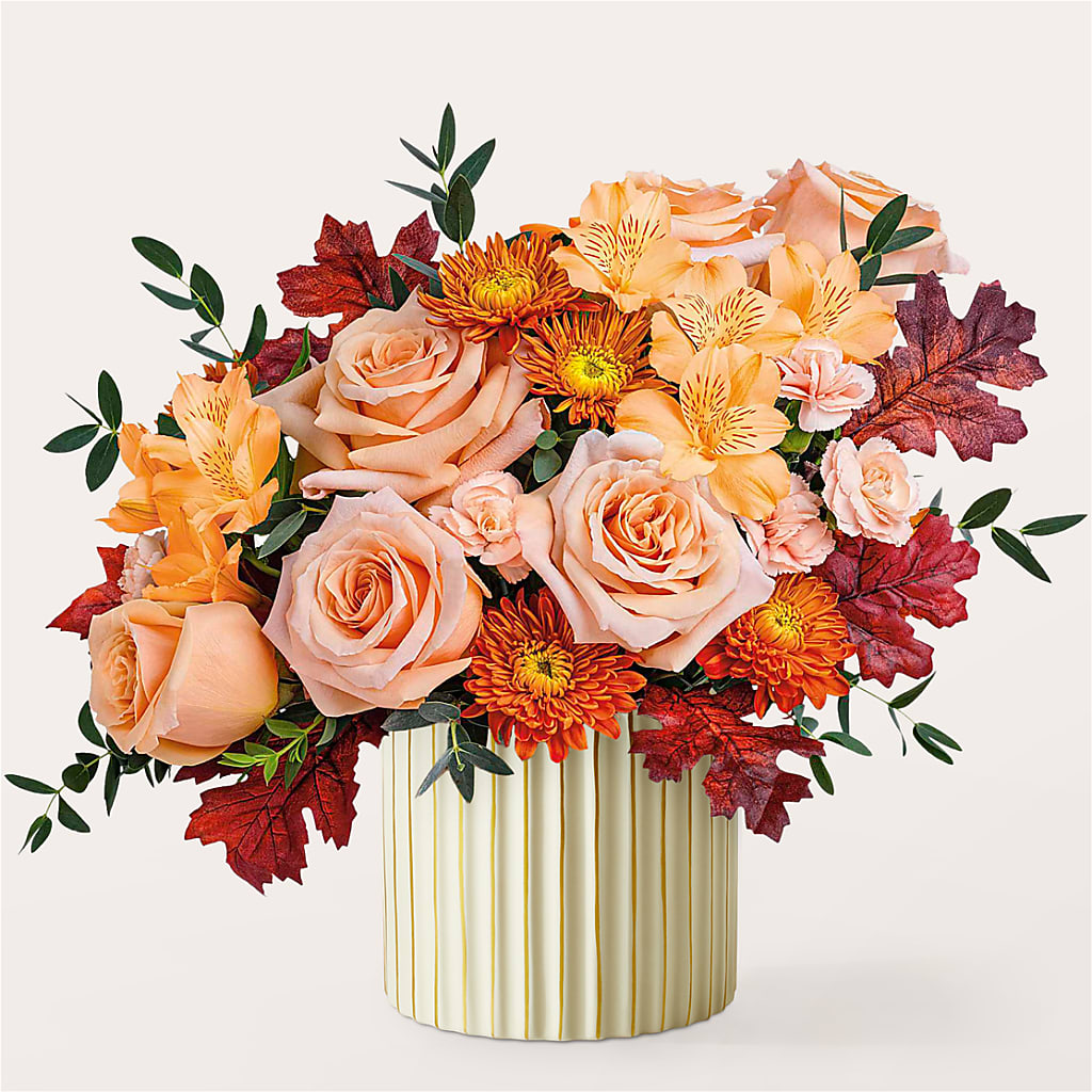 Spiced Latte Bouquet with Ivory Vase – HALL'S GIFT AND TREASURES FLORAL DESIGN, Vicksburg MS
