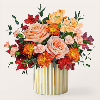 Spiced Latte Bouquet with Ivory Vase – HALL'S GIFT AND TREASURES FLORAL DESIGN, Vicksburg MS