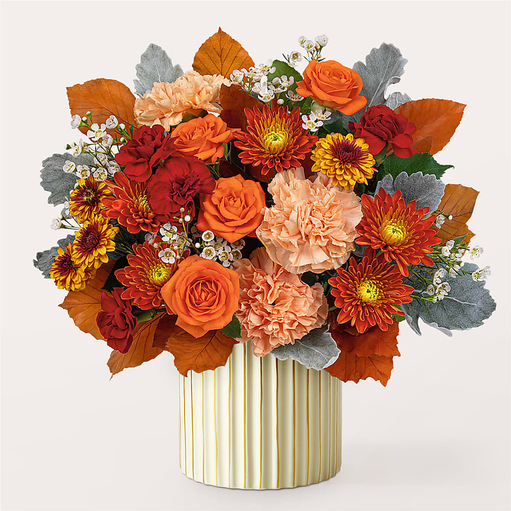 Merlot Bouquet with Ivory Vase – HALL'S GIFT AND TREASURES FLORAL DESIGN, Vicksburg MS