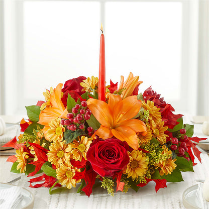 Autumn's Embrace Centerpiece – HALL'S GIFT AND TREASURES FLORAL DESIGN, Vicksburg MS