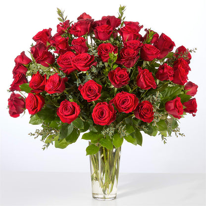 Forever Yours Fifty Stem Red Rose Bouquet – HALL'S GIFT AND TREASURES FLORAL DESIGN, Vicksburg MS