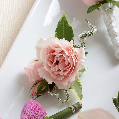 Pink Spray Rose Boutonniere – HALL'S GIFT AND TREASURES FLORAL DESIGN, Vicksburg MS