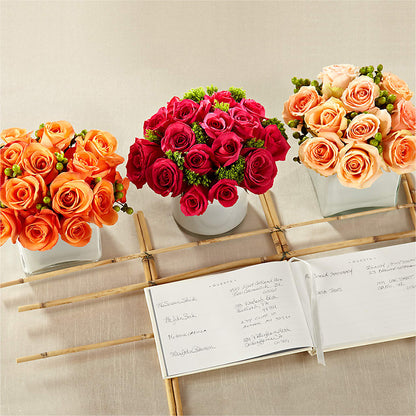 Dawn Rose Centerpiece – HALL'S GIFT AND TREASURES FLORAL DESIGN, Vicksburg MS